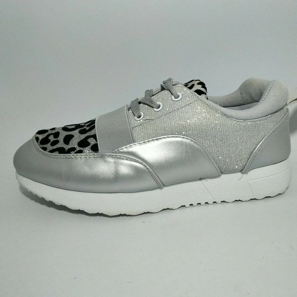 Twisted Slip in & Step Out Glitter Silver / Black Ladies Shoe Size 7.5